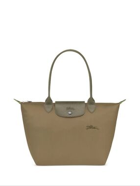 Longchamp Le Pliage Green  Tote Bag Artichoke Olive Canvas Bag ,Embroidered Logo